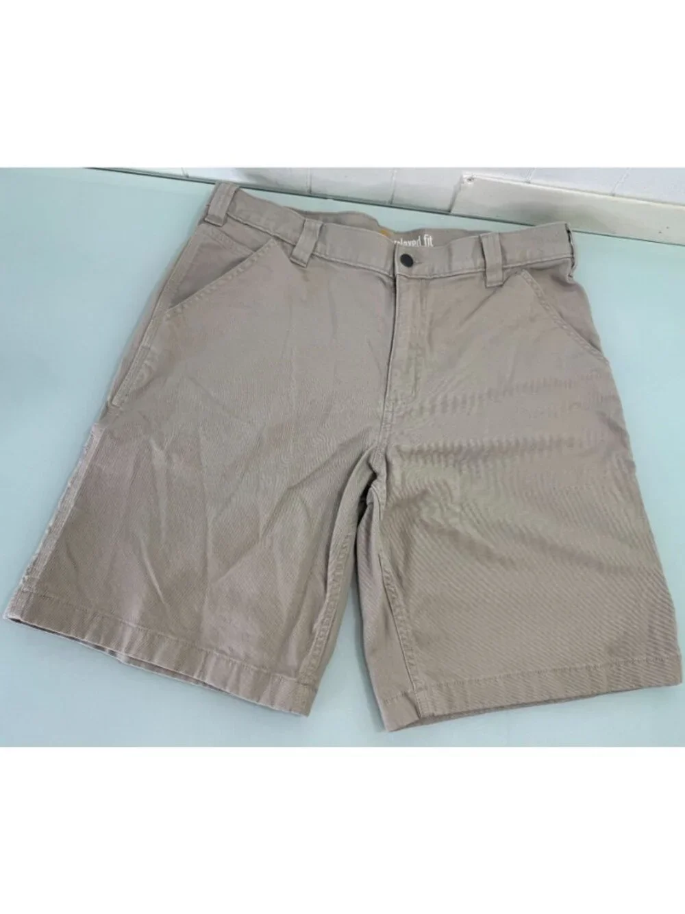 Carhartt Shorts Mens 36 Canvas Work Y2K Relaxed Fit Khaki 9" Inseam 102514-232 - Picture 2 of 12